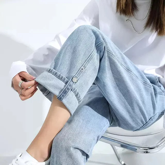 Denim Maternity Summer Thin Straight Jeans: Stylish and Comfortable Pants for Pregnant Women