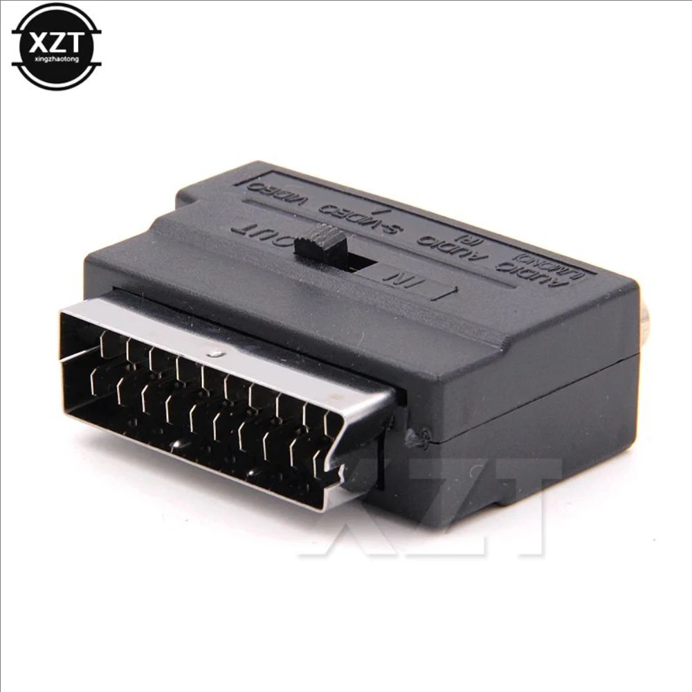 High Quality 21 Pin RGB Scart To 3 RCA S-Video AV TV Adapter RGB Scart to Composite Audio Adapter Connector Television Projector - 6