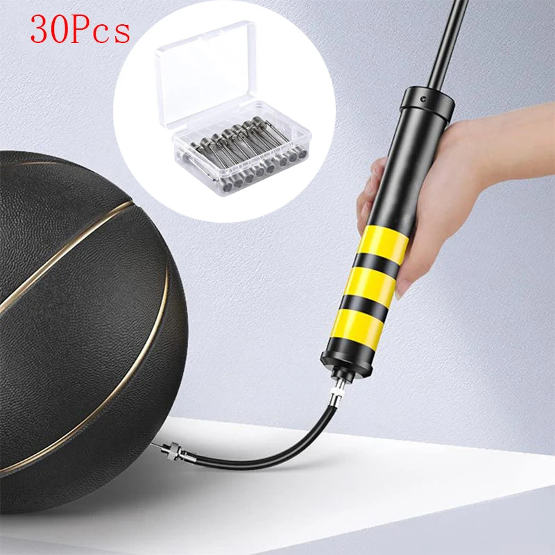 

30 Pcs American Stainless Steel Inflator Air Needle Basketball, Soccer , Volleyball, Rugby Ball Needle Pump Air Valve Adaptor