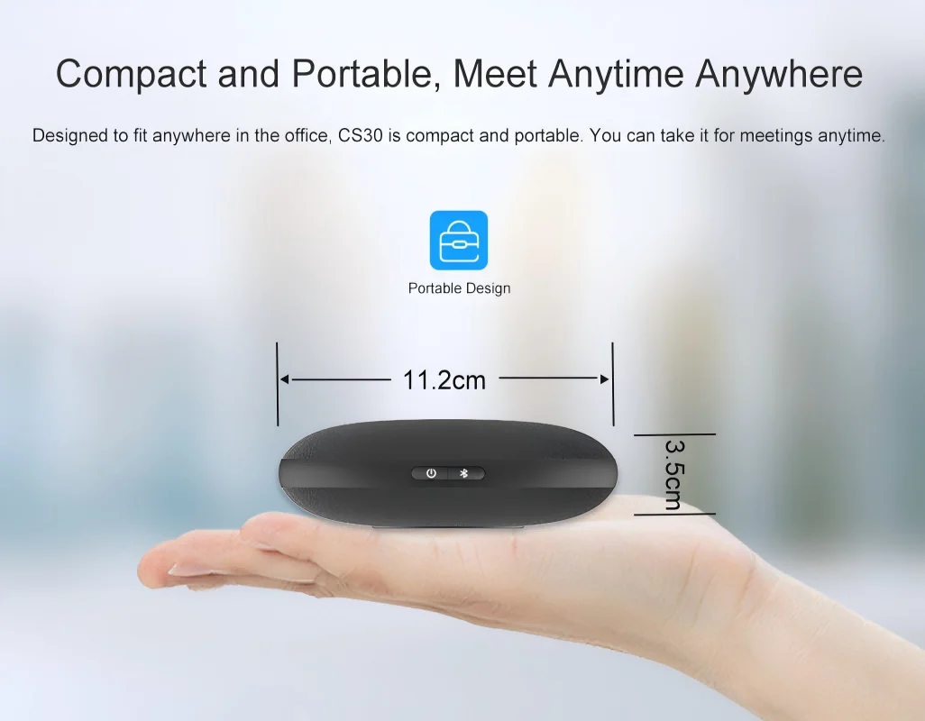 Speakerphone for conferences via NFC/Bluetooth wireless pairing as well as USB wired connection