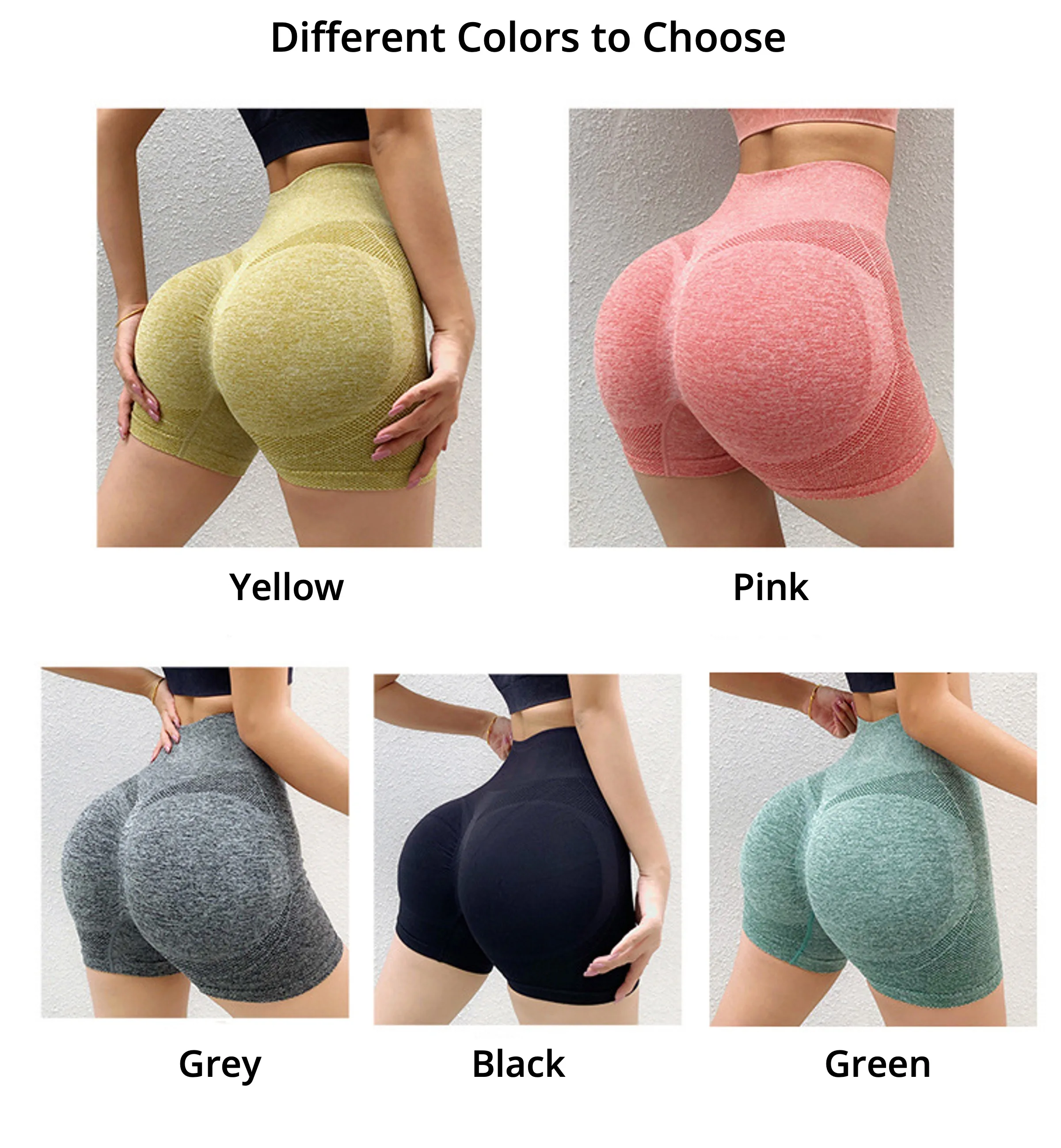 Yoga Shorts Seamless High Waist Workout Fitness Lift Peach Butt