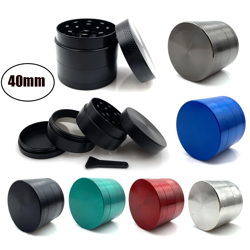 Small Grinder with 4 Parts 40mm Mini Zinc Alloy Mill Handle Herb Mills Tobacco Grinder Flat Pattern for Smoking Tools