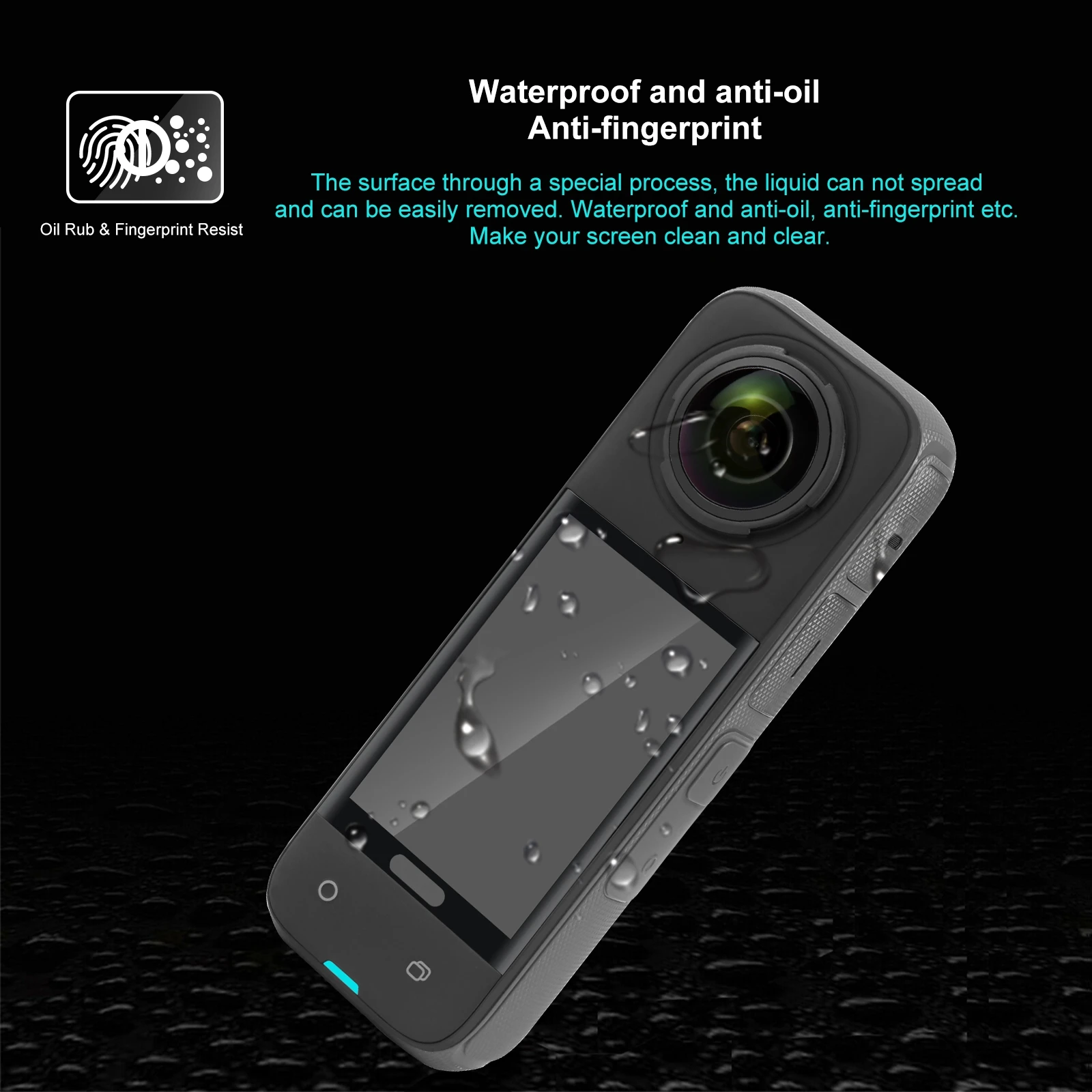 Sports camera accessories PULUZ 9H 2.5D Curved HD Screen Tempered Glass Film For Insta360 X4