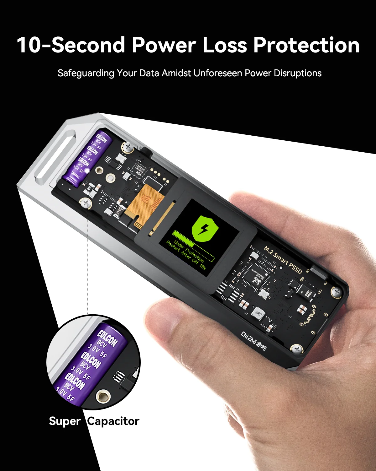 Explorer Edition M.2 NVMe SSD Enclosure,Support 10s PLP Prevents Write Data Loss,USB 3.2 Gen 2 Type-C (10 Gbps)