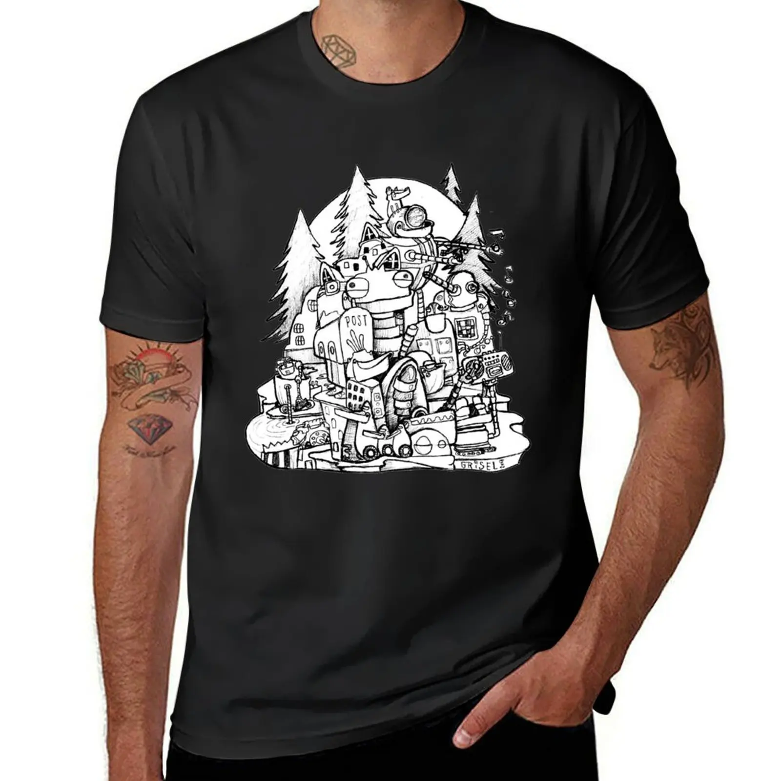 Robots T-Shirt for a boy anime T-shirt men