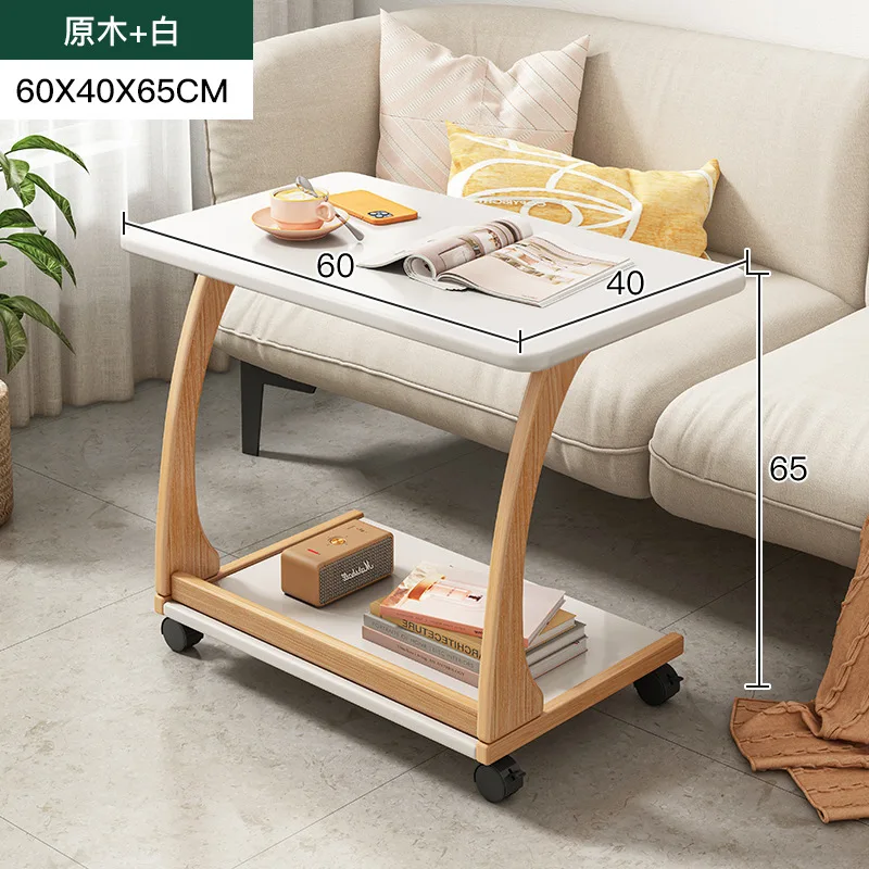 

Aoliviya Official New Sofa Side Table Side Cabinet Movable Small Table with Wheels Mini Coffee Table Living Room Small Apartment