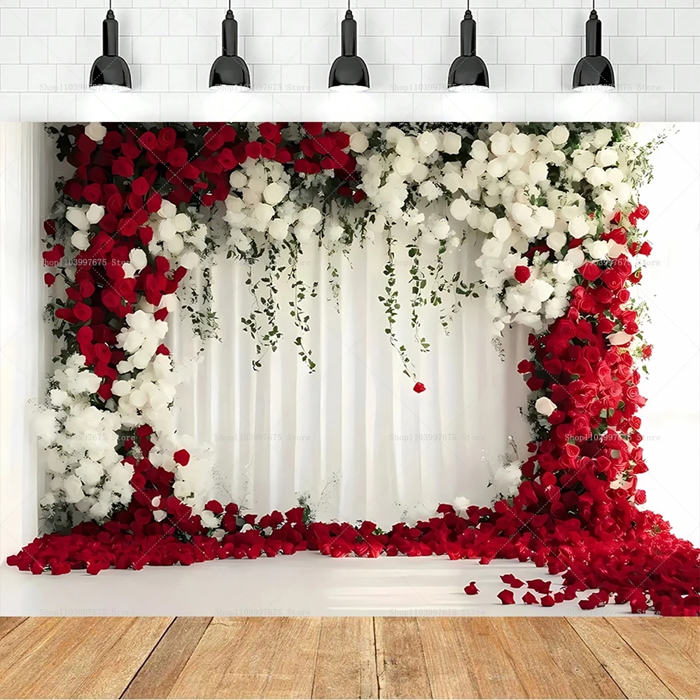 Roze Witte Bloemen Achtergronden Bruiloft Bruids Douche Verlovingsceremonie  Feestdecoratie Fotografie Achtergrond Photo Booth Props - AliExpress, image size:1000x1000