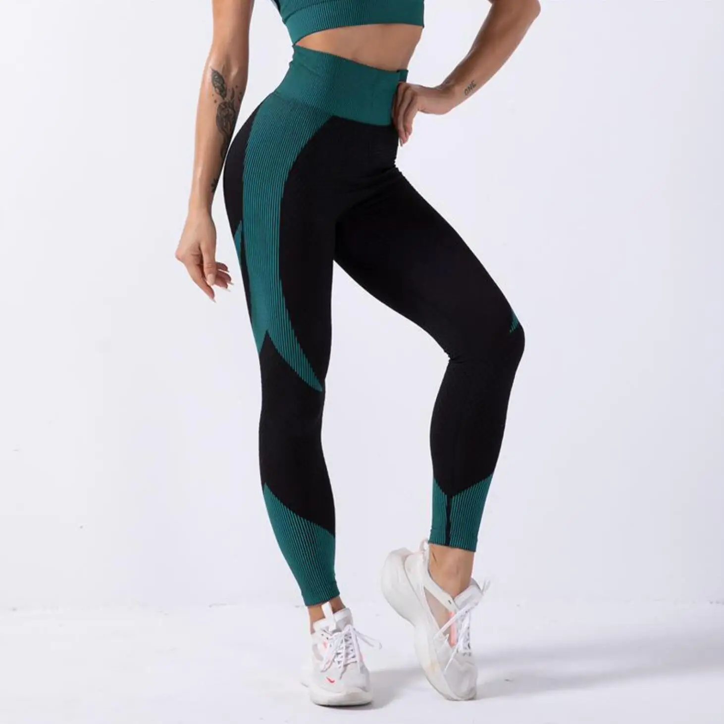 2021 Sexy Pacthwork color Legging Fitness leggins Slim legins High Waist Leggings Woman Pants Keep fit Push Up Leggings Fitness