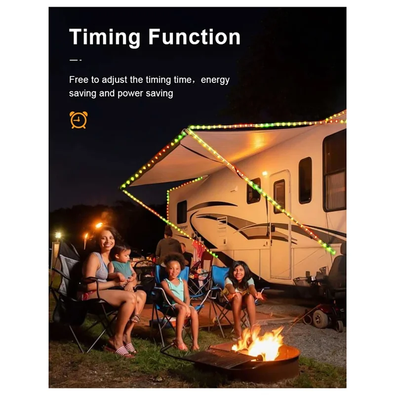 ABLU-Nachtlampje LED Night Light Smart APP RGB Camping String Lights Outdoor Waterproof Rechargeable Room Atmosphere Lamp 5M