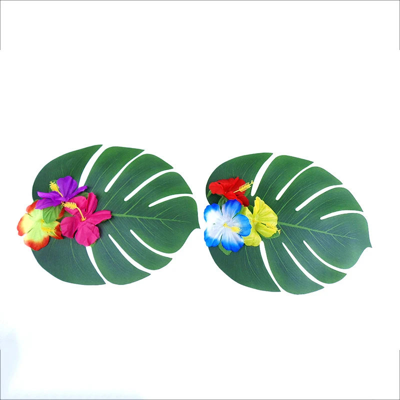 하와이 터틀백 잎 사진 프레임 액세서리, 플레이스매트, 웨딩 파티 용품, 시뮬레이션 터틀백 잎 홈 장식, 50 개