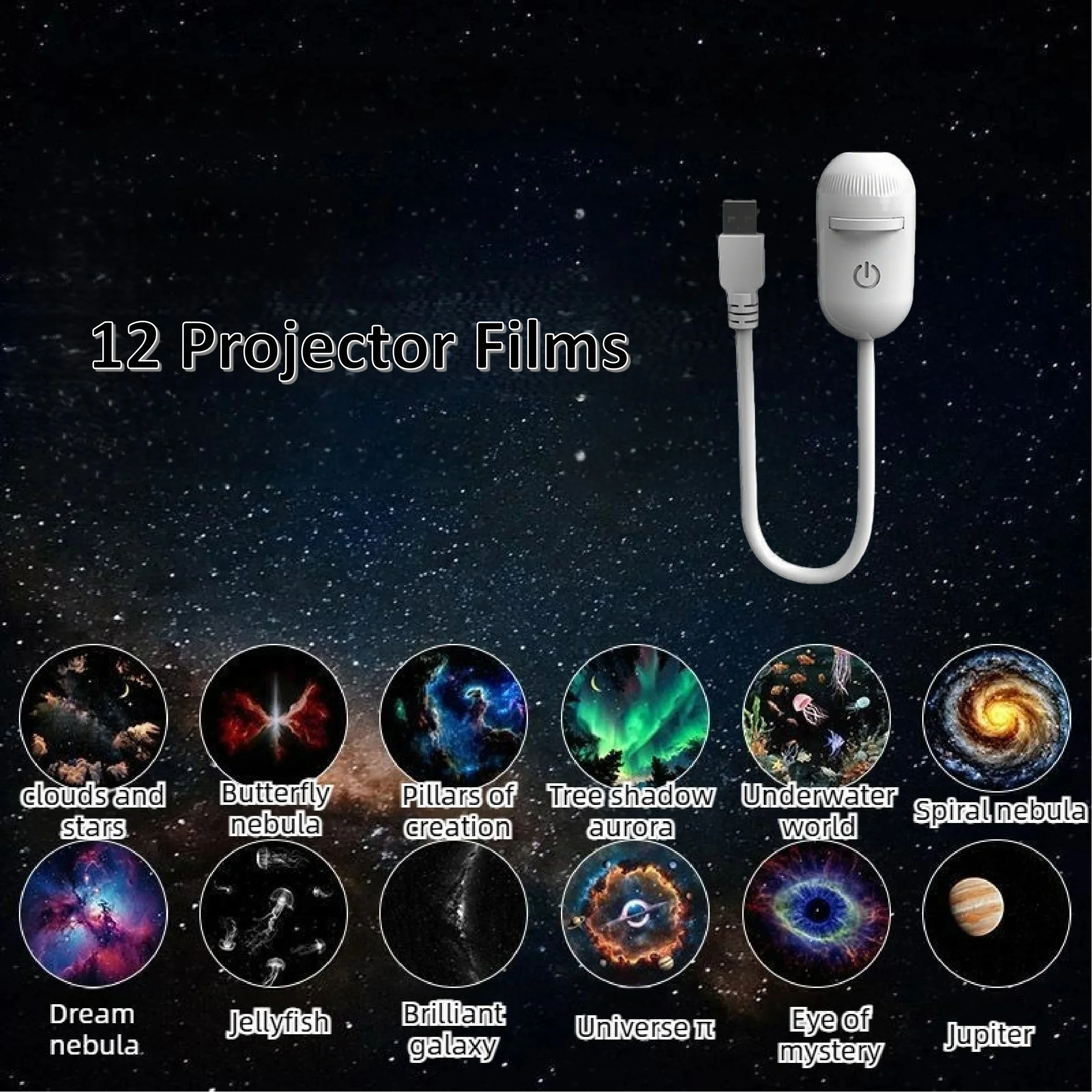 Starry Sky Ambient Night Light - Mini Galaxy Star Projector