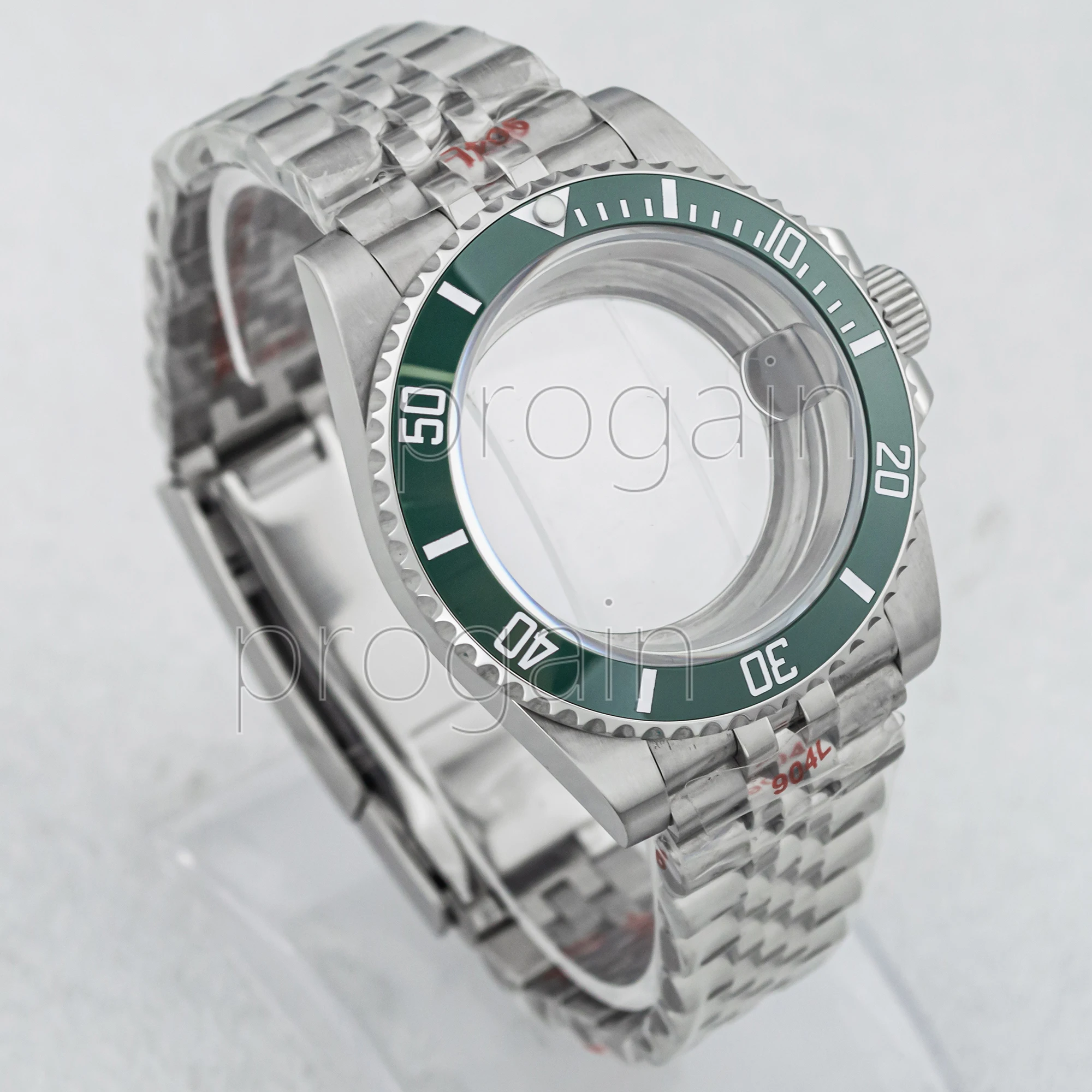 40mm NH35 Case Sapphire Glass Men Watch Stainless Steel Jubilee Strap Waterproof Watch Case Fit NH35 NH36 NH34 Movement