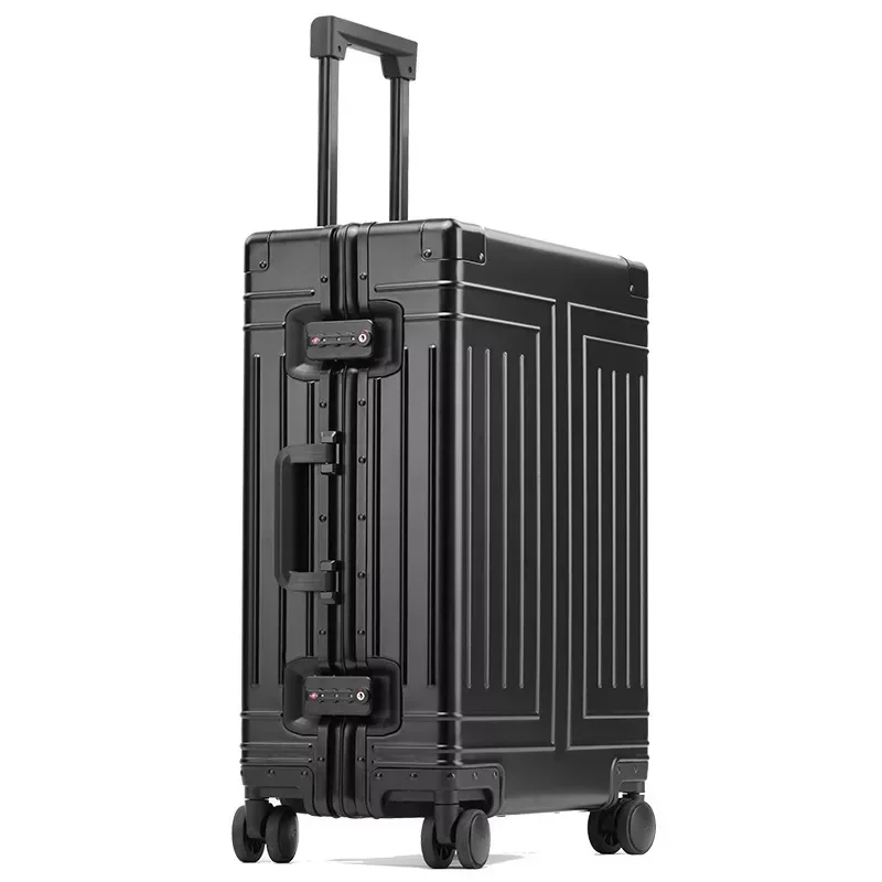 

New top quality aluminum travel luggage business trolley suitcase bag spinner boarding carry on rolling luggage 20/24/26/29 inch