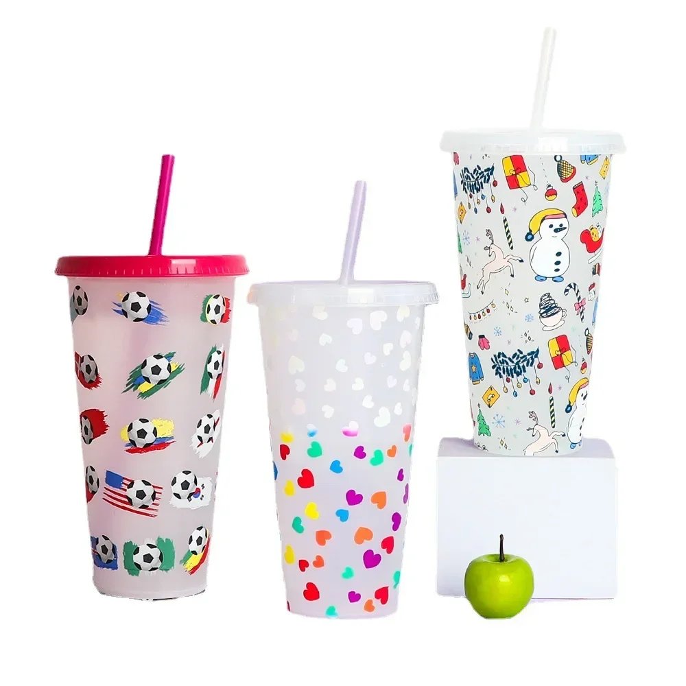 6 Gobelets Halloween Réutilisables - Changement De Couleur Avec Boisson Froide - 330 Ml - Avec Pailles Et Couvercles Anti-éclaboussures