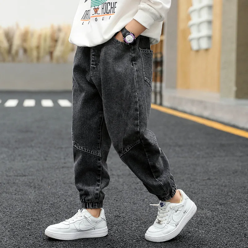 Boys Denim Pants Elastic Waist Trousers Spring Autumn New Jeans Teenager Kids Boys Fashion Sports Casual Clothes 2-12 Years - 3