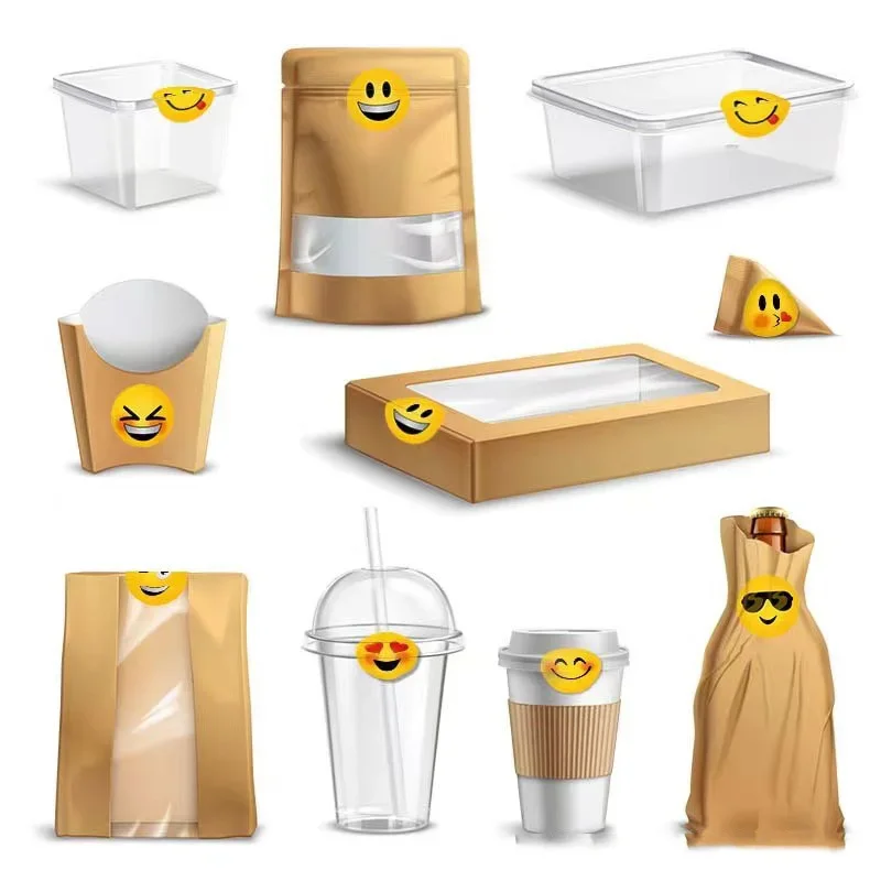 Smiley Stickers 500pcs/Roll Colorful 8 Playful Expressions 2.5cm Round for School Journals Fridge Office Decor