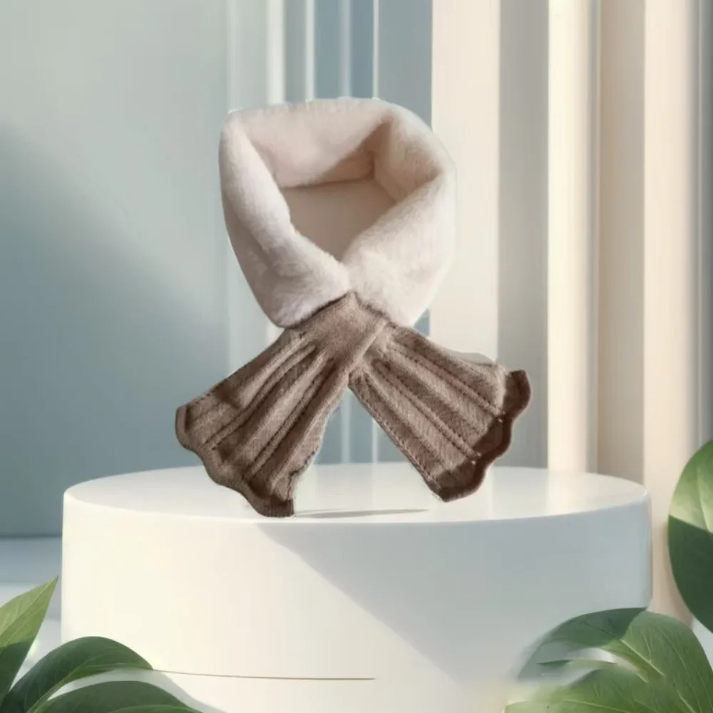 Fashion Cross Knitted Scarf Windproof Shawl Wool Collar Neck Protect Thicken Cervical Spine Warm Scarve Women Accessories