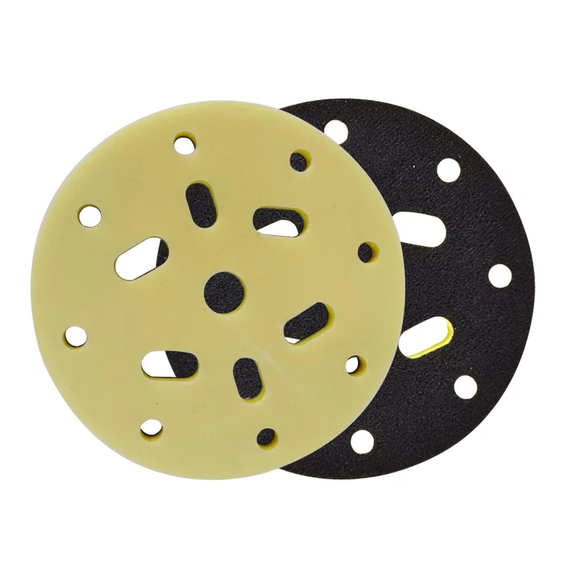 4 Pack Interface Pad 6 Inch 15 Holes Hook and Loop Soft Sponge Cushion Buffer Pads for Sanding Disc 148mm Orbital Sander Pads sanding disc