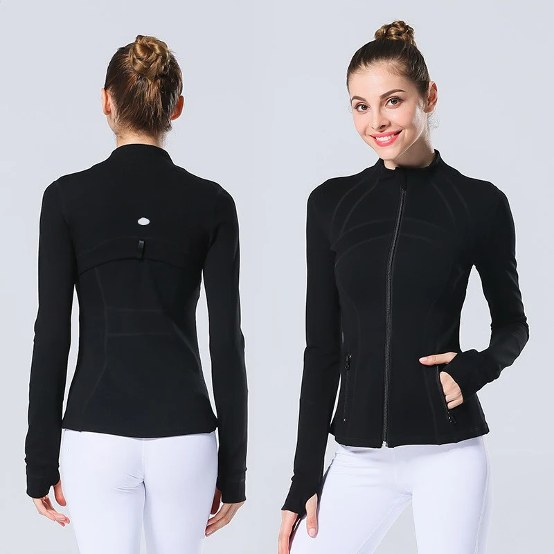 

Women's Slim Fit Tracksuit Jackets Fitness Coat Zip up Yoga Sports Running Jacket with Thumb Holes for Workout Sweatshirts