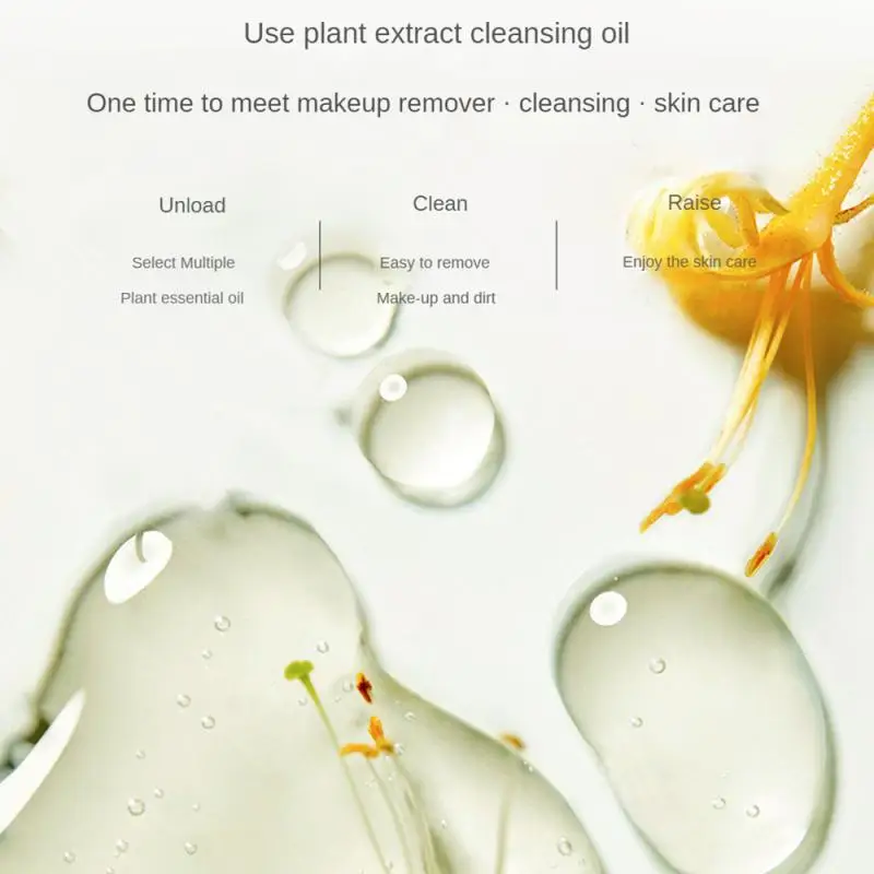 1/2/3 PCS Plant Makeup Remover Oil Travel Size Sensitive Skin Face Eyes & Lips 3-in-1 Travel Portable Gentle Deep Cleansing 3