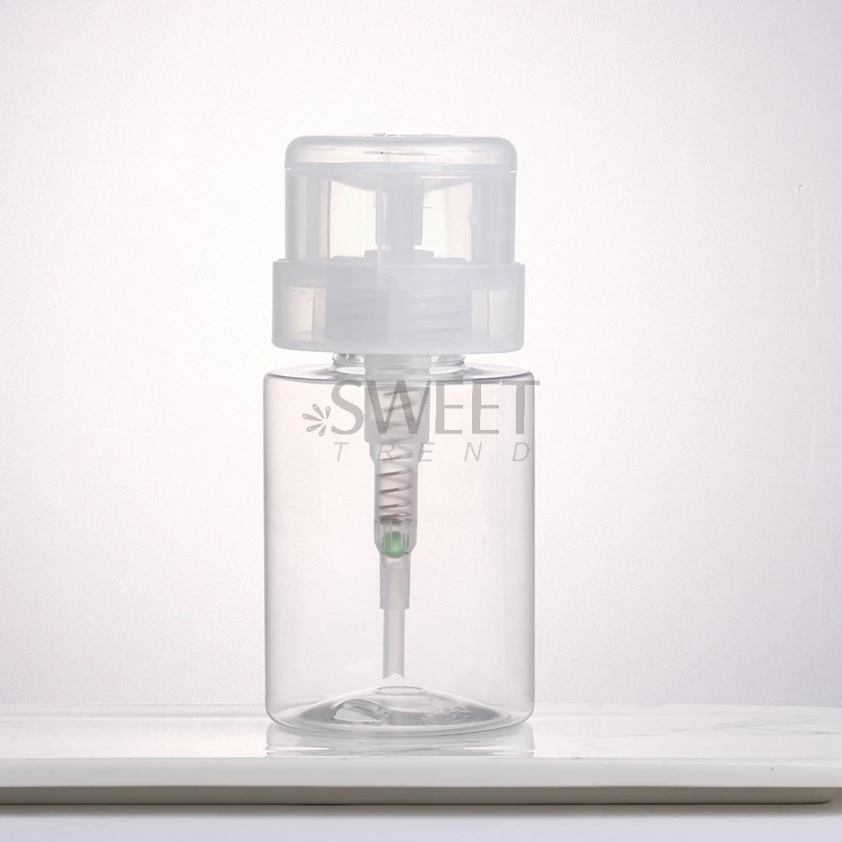 100ml Refillable Empty Press Pump Bottle Clear Dispenser Liquid Container Remover Cleaner Polish Makeup Manicure Tools Accessory