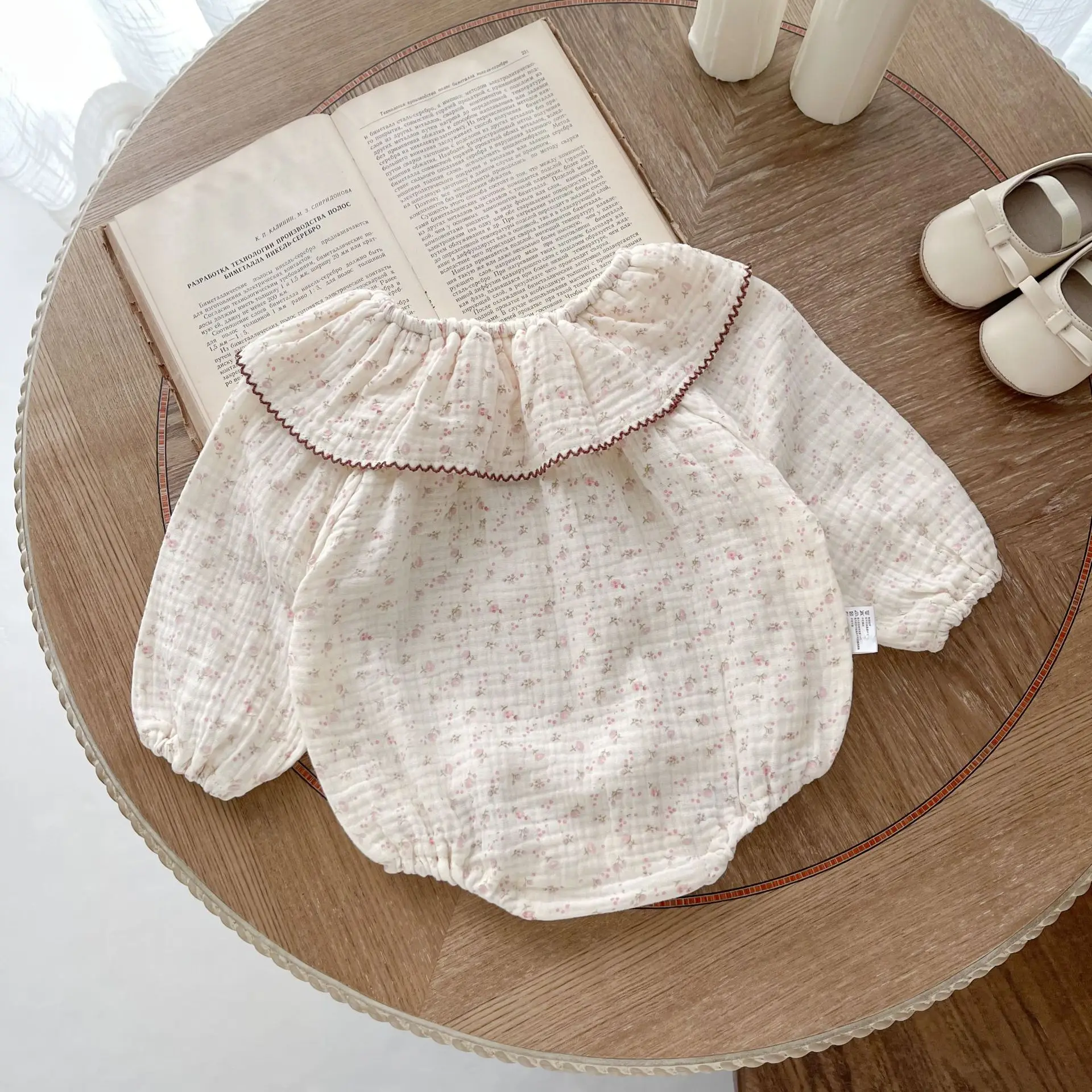 

Autumn Baby Girls Long Sleeve Bodysuit Toddler Lapel Collar One Pieces Newborn Clothes Infant Girl Cute Cotton Floral Romper