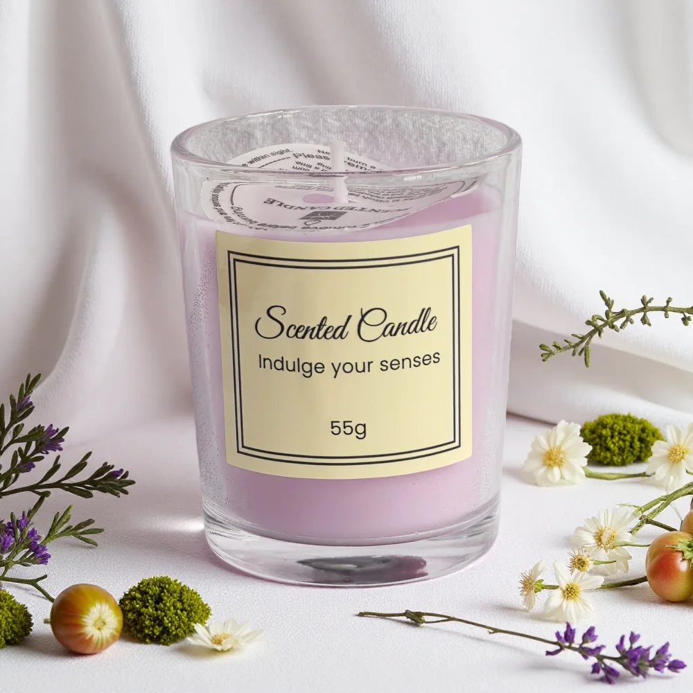 Luxurious Handmade Scented Candles Gift Set - Colored Soy Wax in Elegant Glass Holders