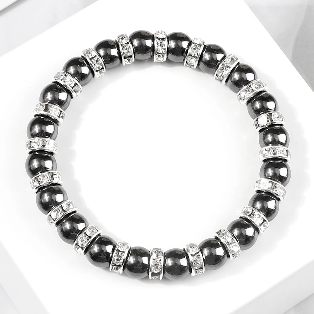 Bracelets Natural Hematite Beads No-Magnetic Health Protection Women Jewelry Charm Crystal Stone Stretch Bracelet & Bangle stone bead bracelet natural stone bracelet beaded bracelet crystal bracelet