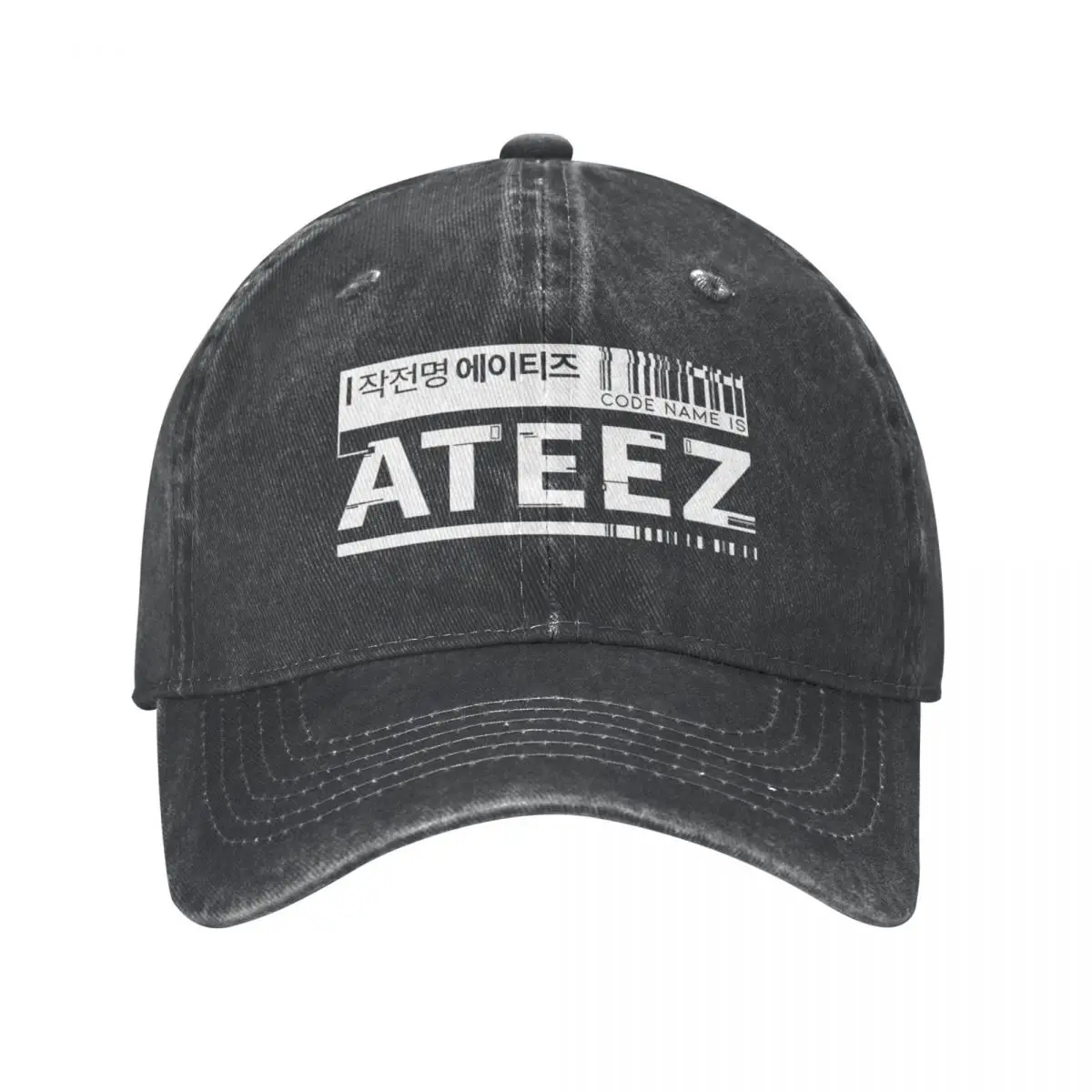 

Korean ATEEZ Group Logo Baseball Cap Outfit Retro Distressed Denim Washed Kpop Cap Men Women Outdoor Workouts Unstructured Soft