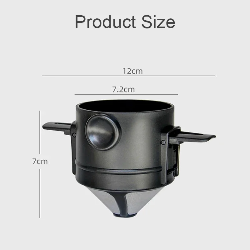 Mini Pour Over Coffee Dripper Reusable Foldable Drip Coffee Filter Portable Paperless Maker for Office Home Travel Camp