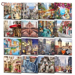 Gatyztory Oil Painting By Number On Canvas City Landscape Coloring Drawing DIY Kits Picture By Number For Adults Home Decor Wall