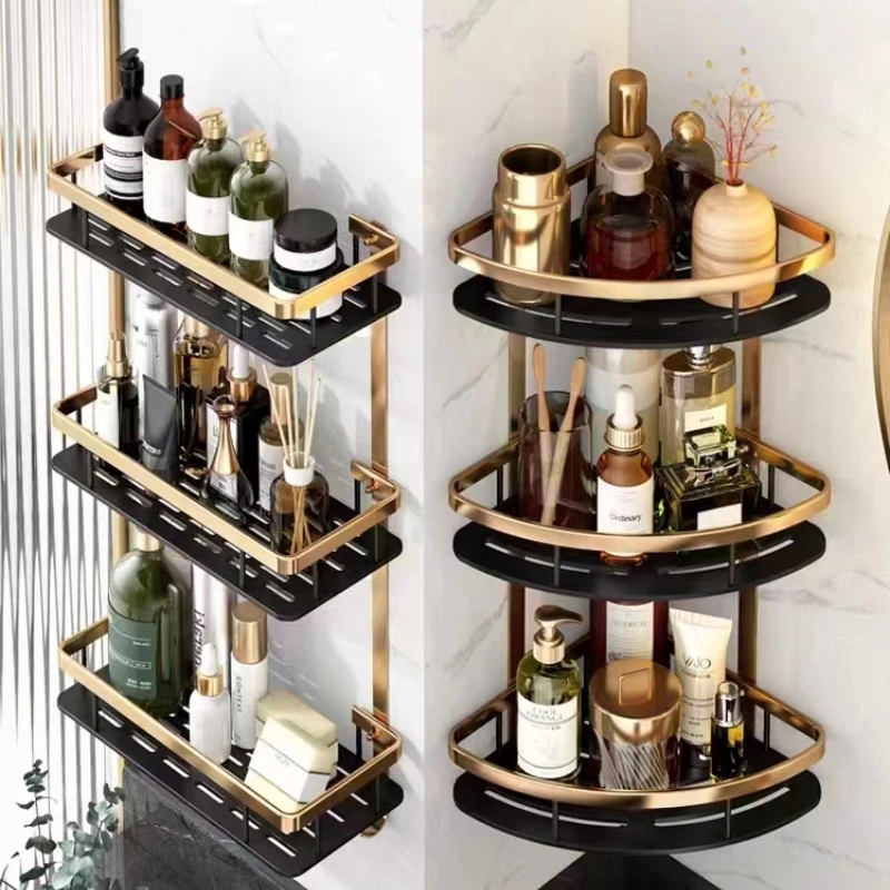 Étagère De Douche Sans Percage 3 Pièces Avec Porte-Savon - Accessoire Salle De Bain