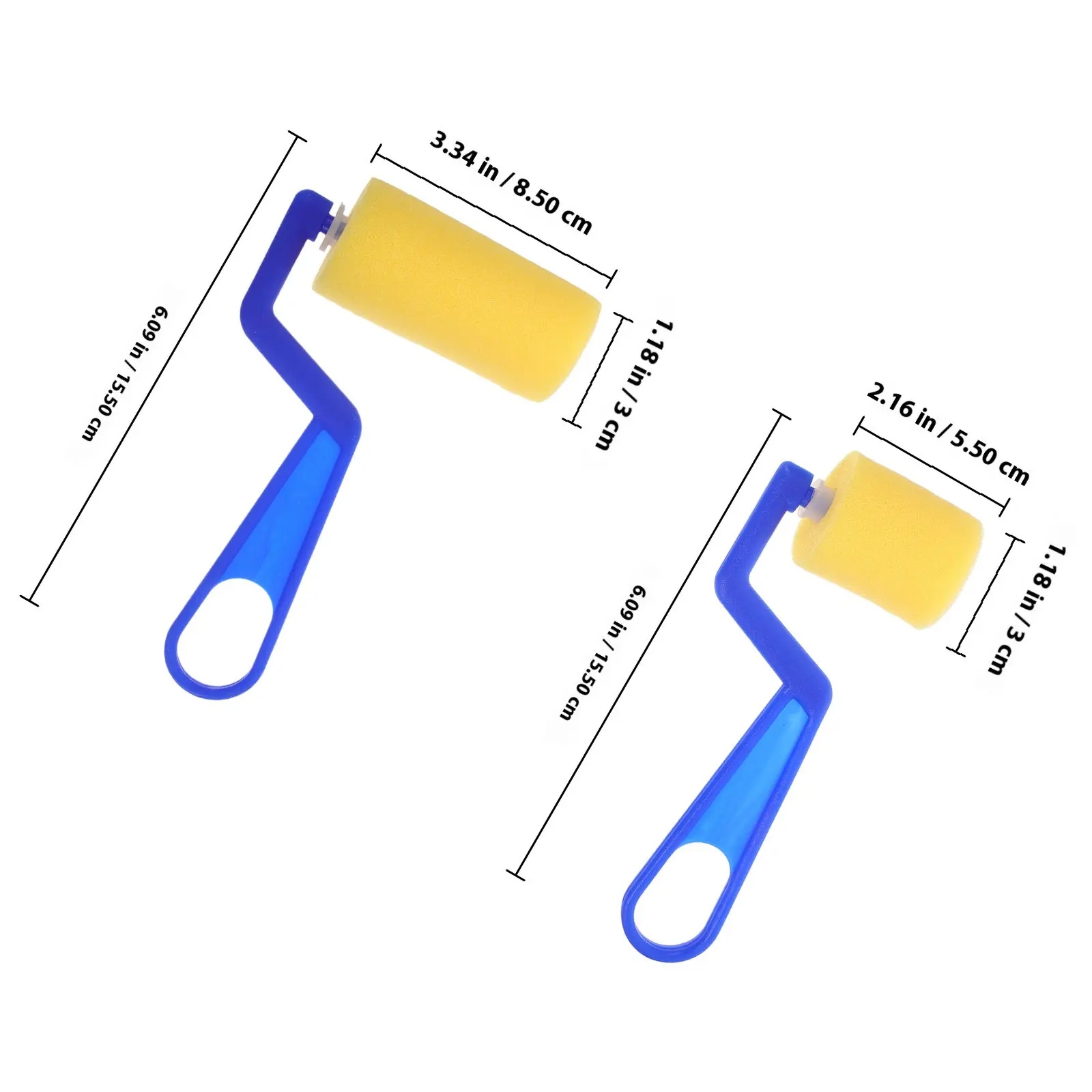 2Pcs 페인팅 브러시 롤러 스폰지 미니 페인트 브러시 쉬운 그립 핸들 DIY 공예를위한 크리 에이 티브 드로잉 스폰지 롤러