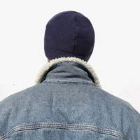 Сплошной цвет, флисовая шапка для мужчин, шапочки Skullies, женская осенняя шапка в стиле хип-хоп, теплый капот, мужская ветрозащитная кепка для велоспорта и бега — изображение 4