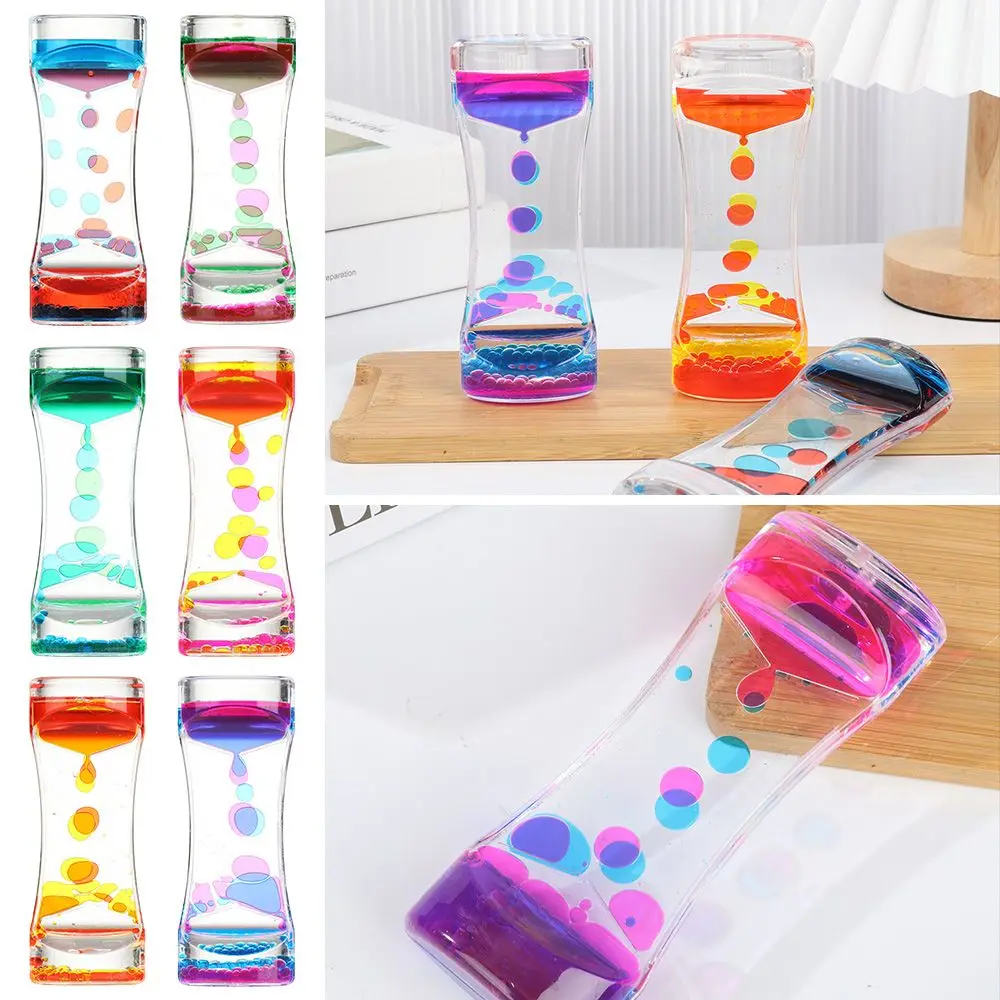 Dynamic Oil Drop Double Color Home Decor Liquid Timer Ornaments Oil Leak Hourglass Hourglasses liquid hourglass timer