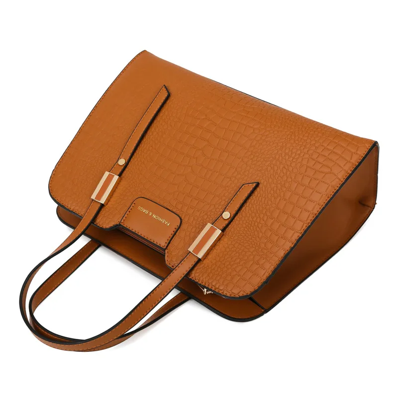 Set di borse da donna Borse con manico superiore a tracolla in pelle PU goffrata - immagine 5