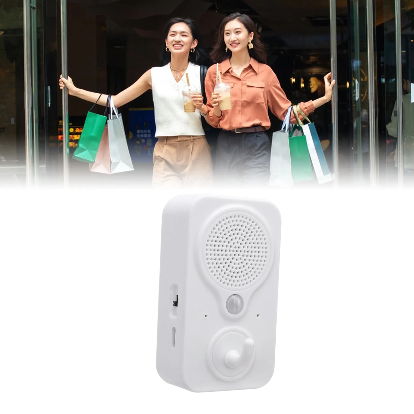 Voice Prompt Doorbell Multilingual PIR Motion Detection Sensitive Voice Alert Entry System Power Efficient for Business Store