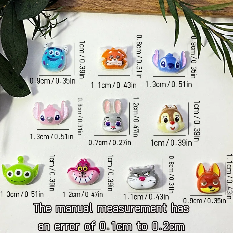 Resin Nail Art Crafts 10/50pcs New cartoon nail accessories DIY decoration
