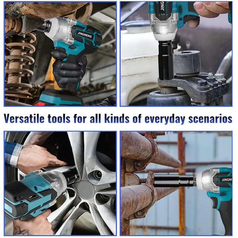 Electric Impact Wrench Cordless Brushless Electric Wrench Hand Drill Socket Power Tool For Makita 21V Battery