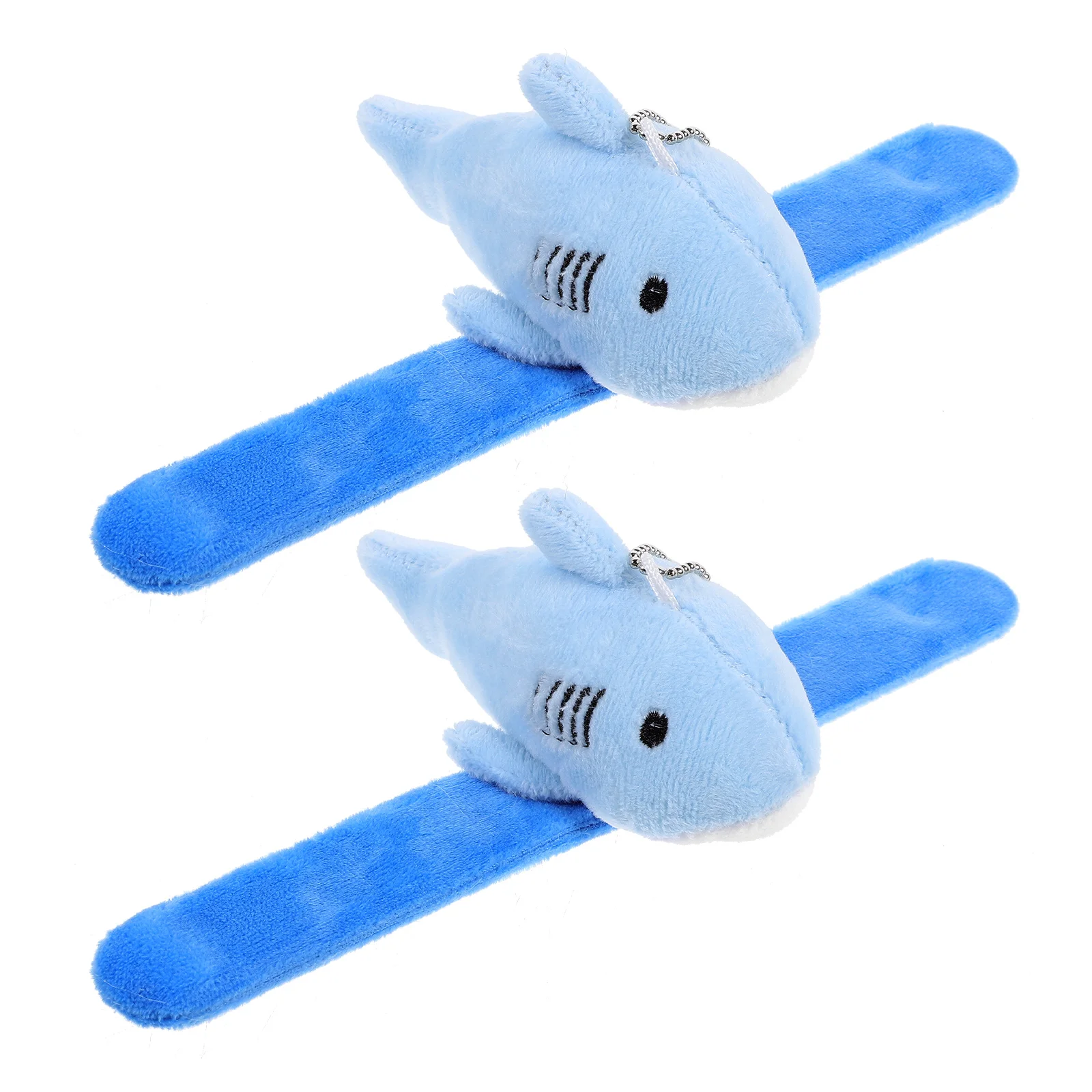 

2 Pcs Wrist Band Shark Plush Snap Ring Lovers Animals Pp Cotton Novel Slap Bracelets