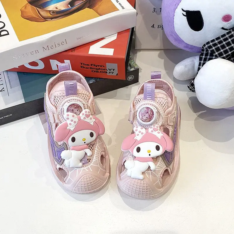 

Girly Heart Kawaii Sanrio Anime My Melody Sports Sandals Ins Cute Cartoon Light Princess Children Shoes Gifts for Kids