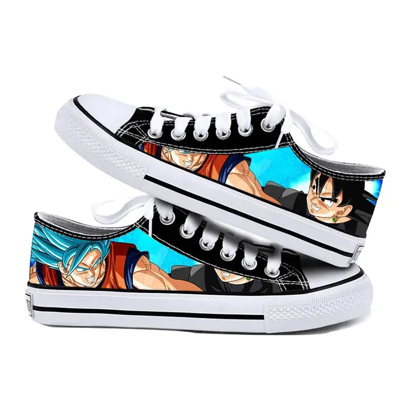 Dragon Ball Son Goku Men's Canvas Shoes Anime Super Saiyan Low Upper Vulcanized Shoes Casual Student Sneakers Plimsolls Vegeta men canvas shoes