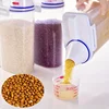 Pet Food Storage Container with Measuring Cup Handle Airtight Waterproof Pet Food Storage Dispenser Portable Buckets Feeder 3