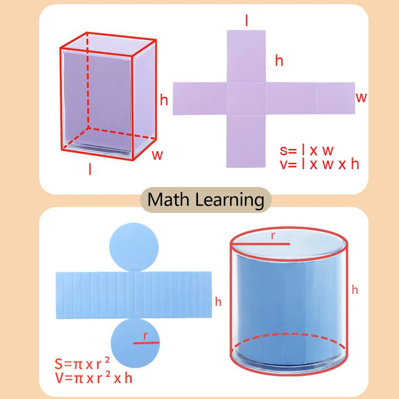 Children 3D Geometric Solids Shape Math Toys Montessori Parish Transparent Geometry Model Learning Educational Toy Teaching Aids 4