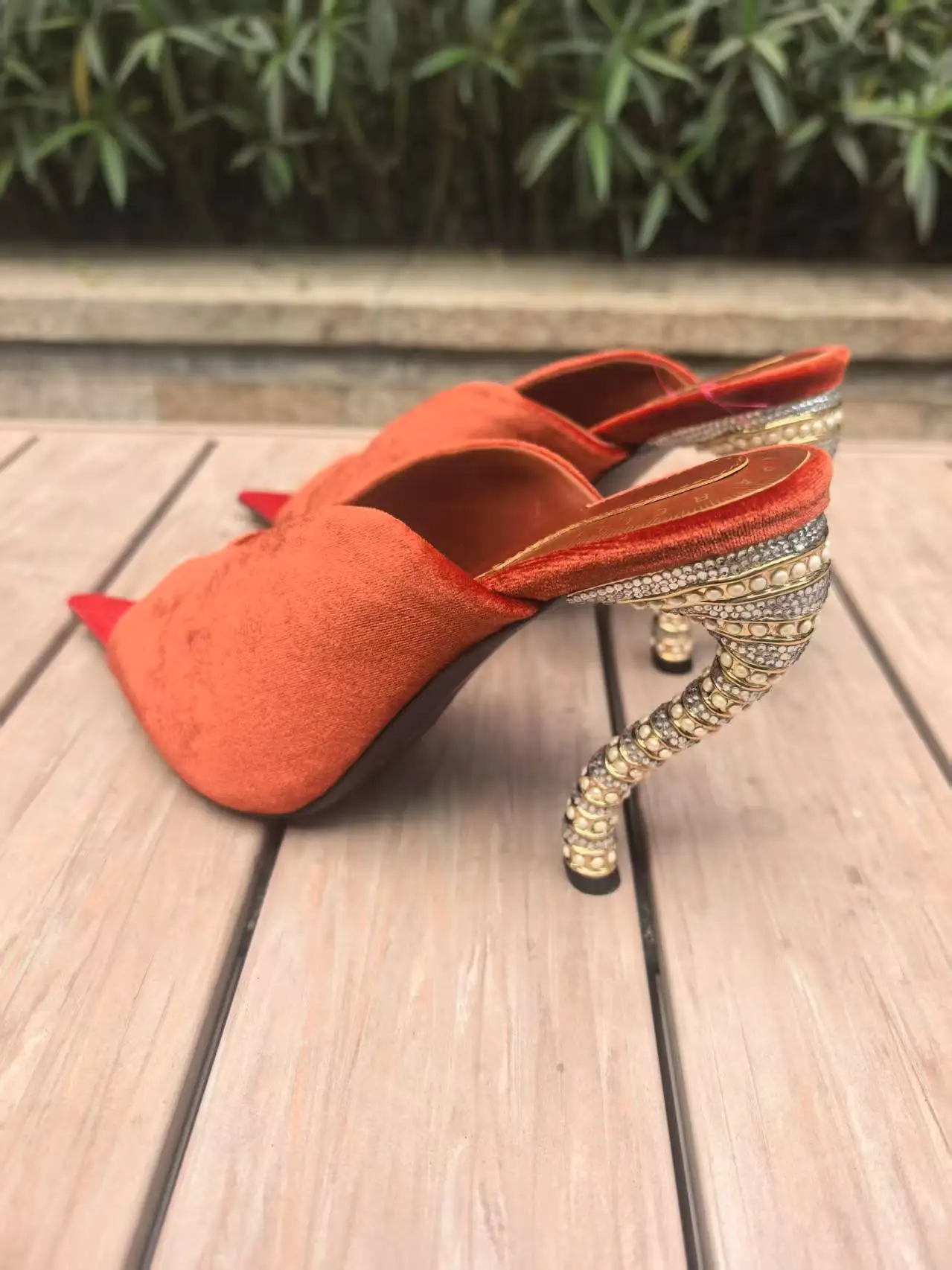 Peep Toe Irregular Heel Suede Women Shoes Shallow Sandals Slingback Mules Designer Sandalias Sexy Zapatos De Mujer Party Talon