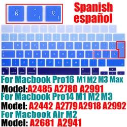 Spanish Silicone Keyboard Protector (Blue-EU-A2918 A2991)