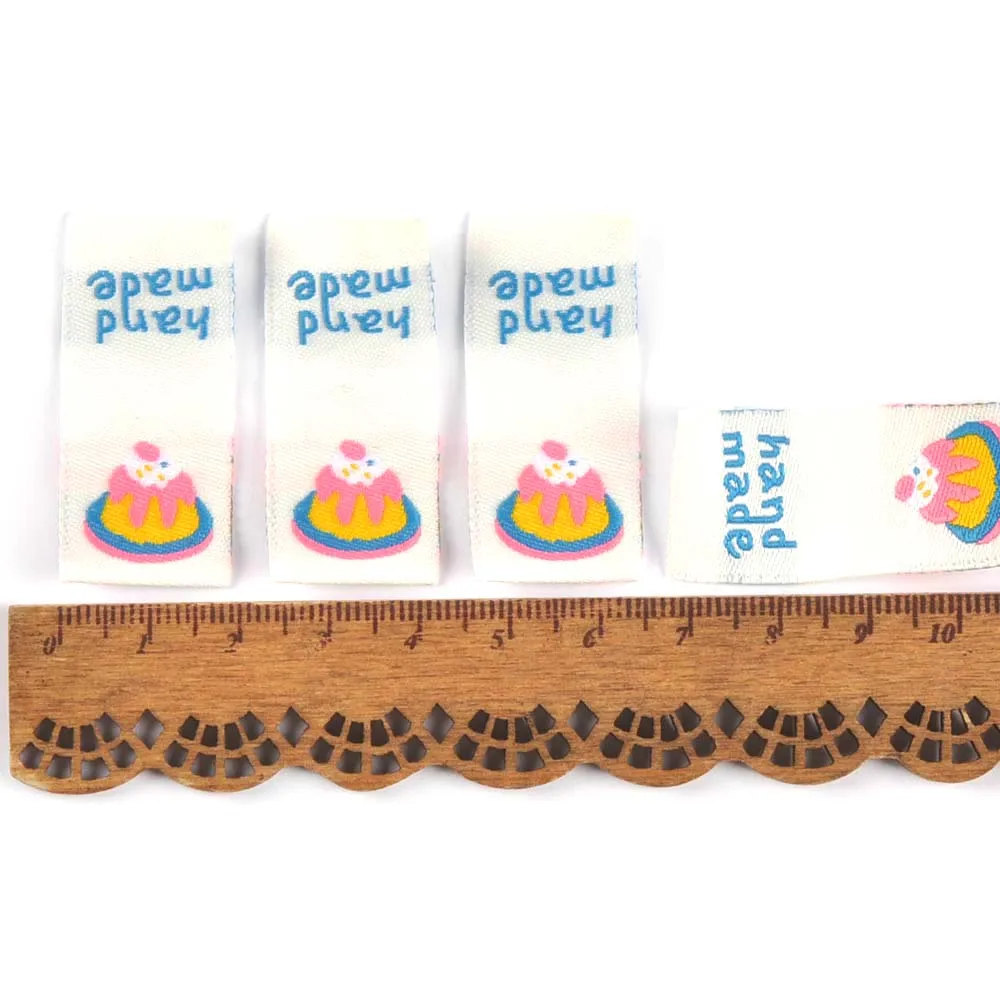 50 Stücke Cartoon Kuchen/Apfel/Käse Stickerei Etiketten Für Nähen Bekleidungszubehör DIY Tasche Schuhe Tags Handwerk c3523 – Detail 4