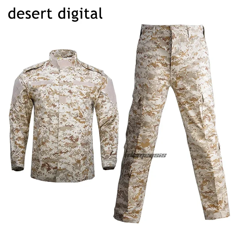 Tactical Camouflage Combat Uniform Set for Men - Shirt & Pants Suit for Airsoft and Hunting