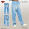 ZODF Retro Winter Washed 360sm Fleece Sweatpants For Men Unisex Casual Loose Gradient Distressed Straight Pants HY0642 4