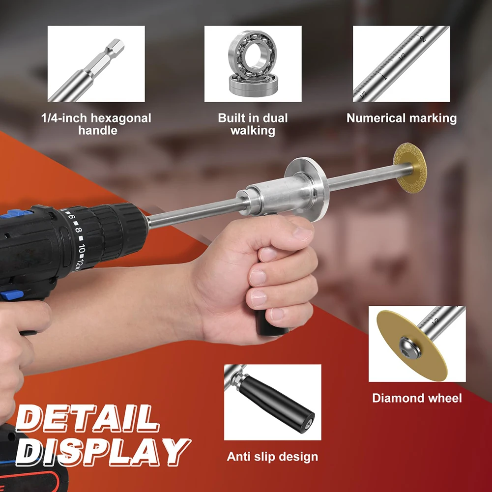 Inside PVC Pipe Cutter Internal Plastic Pipe Cutter Stainless Steel Plumbing Inside Cutter Tool for Impact Drivers and Drills